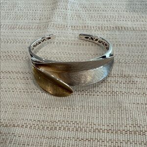 Never worn - Rustic Cuff Gold and Silver Leaf Bracelet.